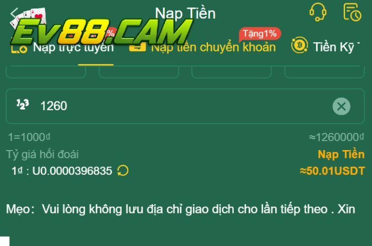 Xem kỹ thông tin, cách đổi điểm tương ứng tiền nạp rồi xác nhận